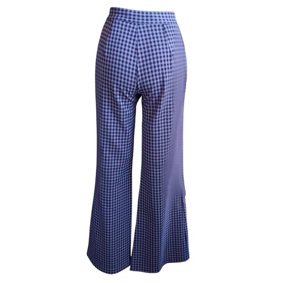 Vintage Women's 3/4 22x30 Bellbottom Pants Stretch 1970s High-Waisted Purple - Picture 4 of 5